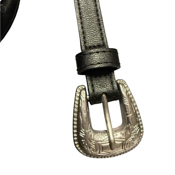 Black Concho Belt approx 42 inches Western inspired - Picture 7 of 8